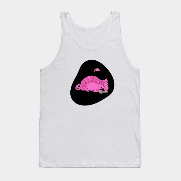 Hollywood Pink Distressed Rat (Loves You) By Abby Anime(c) Tank Top by Abby Anime